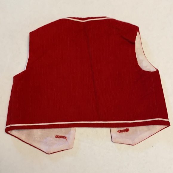 Vintage Buttons & Red corduroy Unisex Childs Vest - Picture 8 of 13